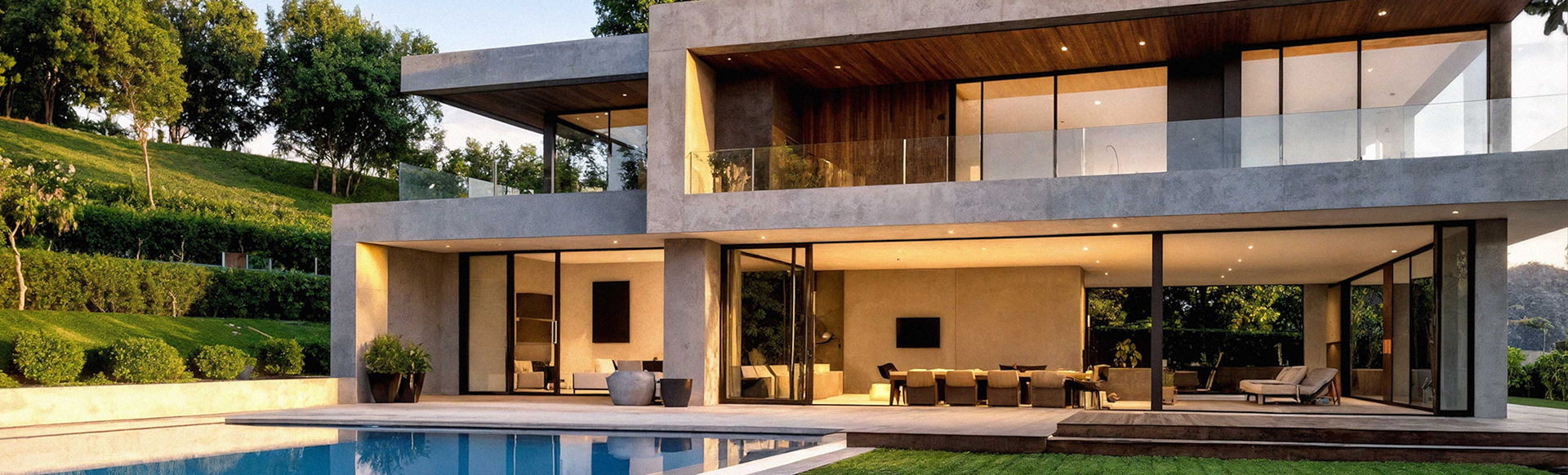 Vue extérieure maison moderne et contemporaine