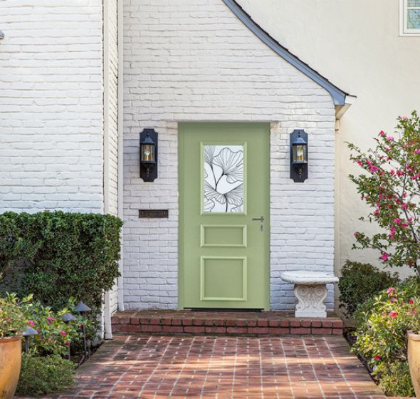 Porte d'entrée aluminium verte