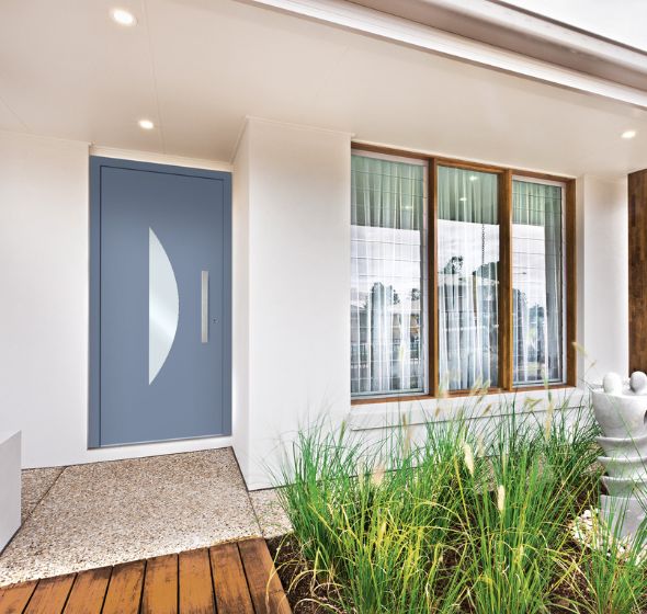 Porte d'entrée bleu vintage dulux valentine