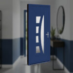 Porte d'entrée monobloc gamme élégance modèle Flora coloris bleu